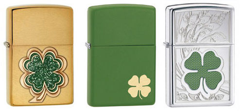 St Patricks Zippo Lighters Clovers